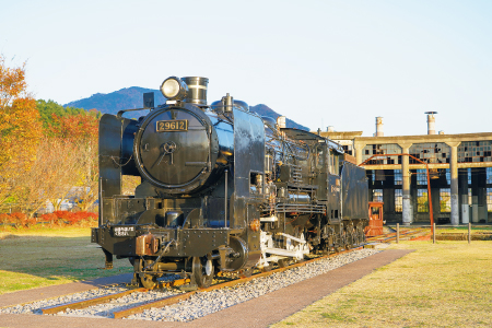 蒸気機関車29612号がたたずむ豊後森機関庫公園